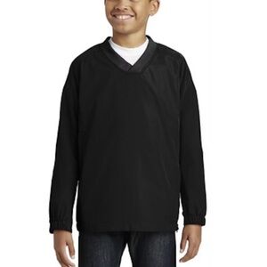 SPORT-TEK V Neck Raglan Wind Shirt With Logo